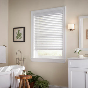 Premium 2 in. Cordless Faux Wood Venetian Blinds - WHITE