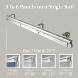 EMOH Adjustable Sliding Single Rail Panel Track 23.5 in Slats 98 in to 130 in W