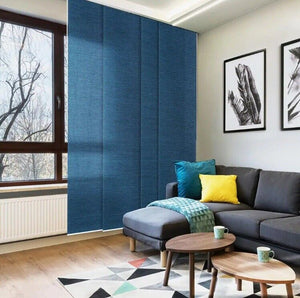 Godear Design Light Filtering Woven Adjustable Sliding Panel Track - Sapphire