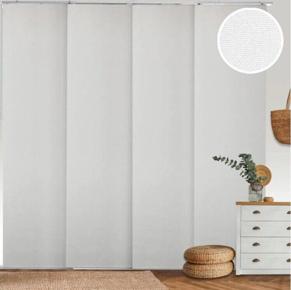 NEW Chicology Blackout Adjustable Sliding Panel Track Blinds -Movie Night White