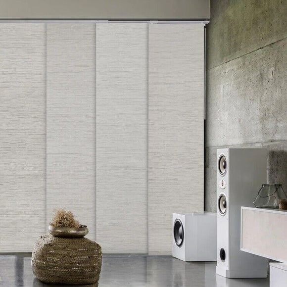 Godear Design Blackout Natural Woven Adjustable Sliding Panel Track - Mica+