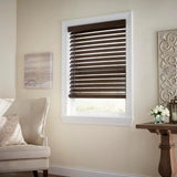 Premium 2 1/2 in. Cordless Faux Wood Venetian Blinds - ESPRESSO