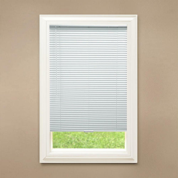 CUSTOM CUT Hampton Bay White Cordless 1 in. Blackout Vinyl Blinds